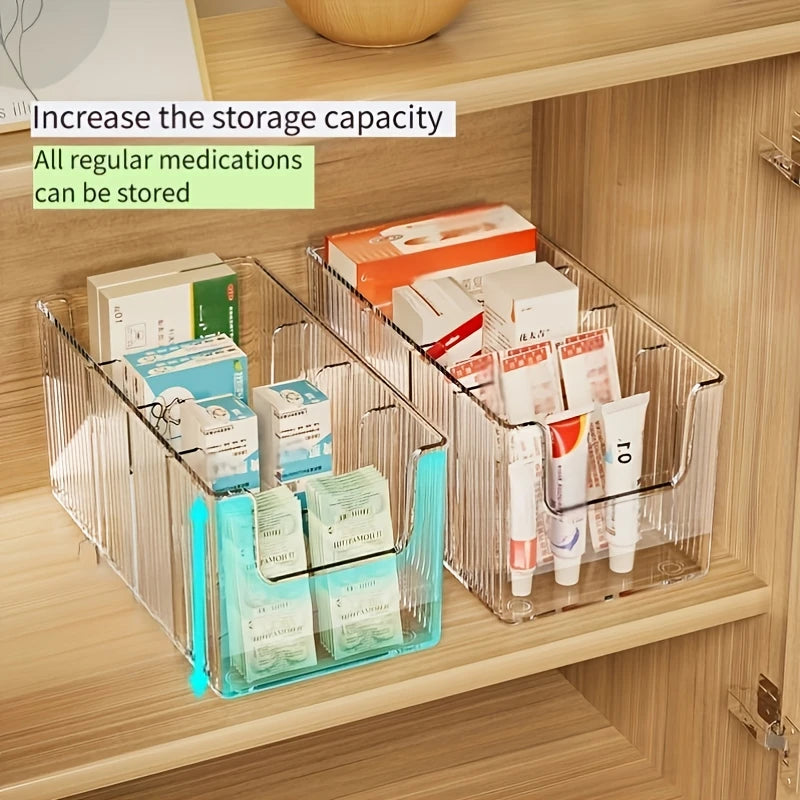 Acrylic Medicine Organizer Tray With Handle For Kitchen Bathroom Countertop Storage And Pill Organization Produce Box Bowl