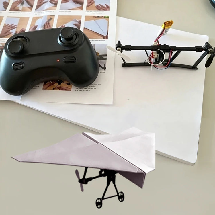 DIY Remote Control Paper Airplane Electric Power Kit Diy Foldable Long Range Stable Flight Ultra Lightweight Plane Outdoor Toy