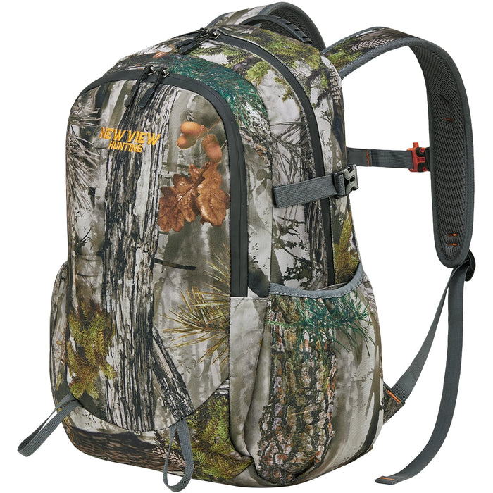30L Camo Hunting Backpack with 11 Pockets, Small Lightweight Hunting Bag