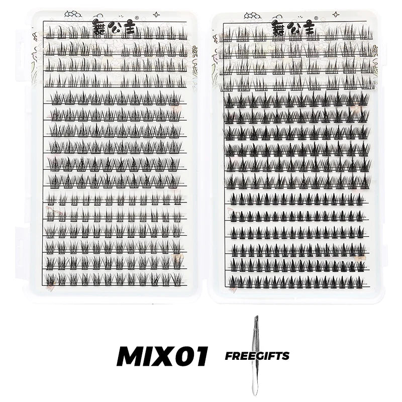 Individual Lashes Eyelash Book Clusters Extensions False Eyelash DIY at Home Cluster Eyelash Extensions Makeup Kit Lashes