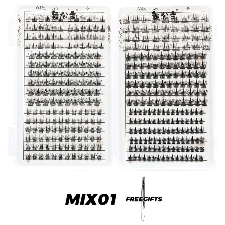 Individual Lashes Eyelash Book Clusters Extensions False Eyelash DIY at Home Cluster Eyelash Extensions Makeup Kit Lashes