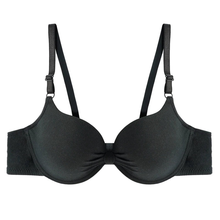 Push Up Bra Sexy Women's for Gathering Small Breasts Deep V Underwire Solid Bras Backless Intimate Underwear Padded Bra