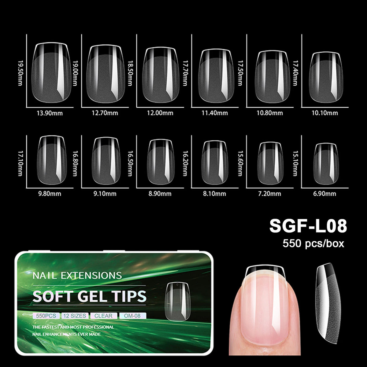 Luxury False Nail Tips Soft Gel Fingertip Semi-matte Capsules Almond French Coffin Full Cover Artificial Fake Nails Extension