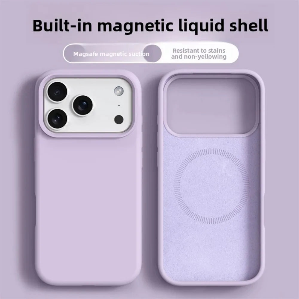 Original Magnetic Phone Case For iPhone 18 17 Pro Max Liquid Silicone Cases For iPhone 18 16 Pro Max 17Pro Air Soft Bumper Cover