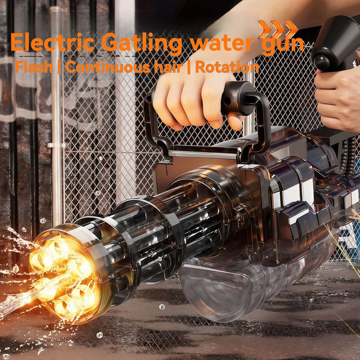 2026 New Rotating Spitfire Gatling Electric Continuous High Pressure Pulse Water Gun with Large Capacity Black Technology Water