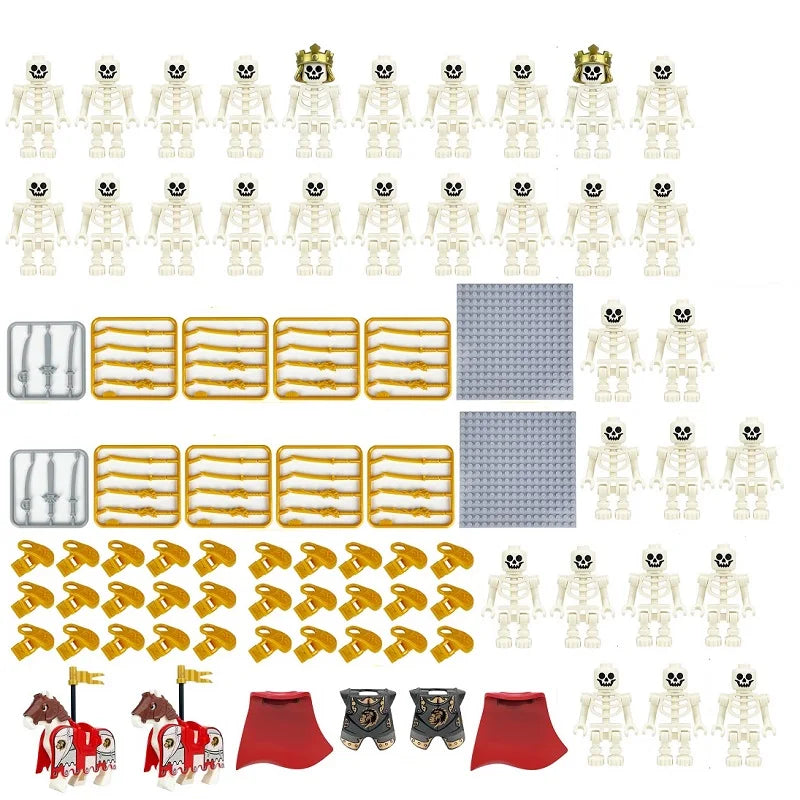 2026 Medieval Knight Skeleton Legion Soldier with Min Action Figures Sets Accessories DIY Brick Building Blocks Toys Gift