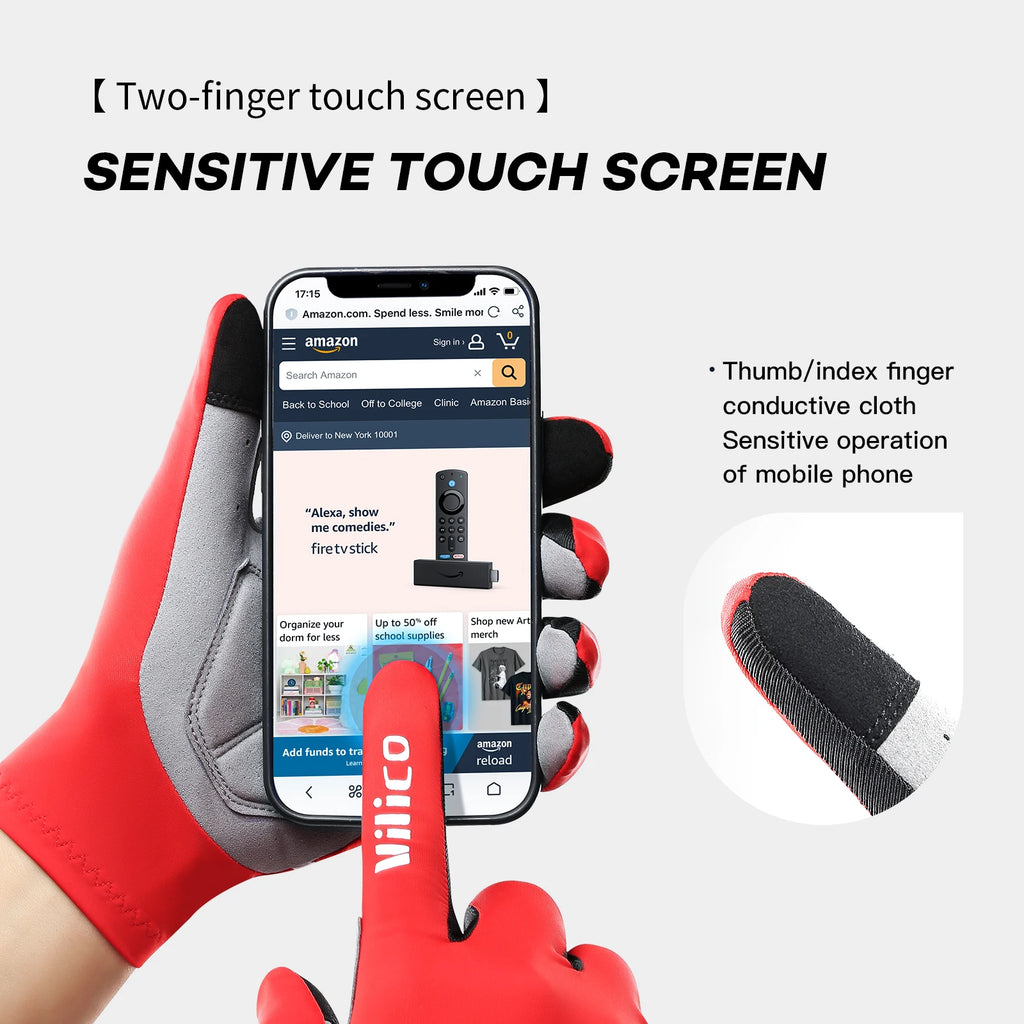 Touch screen long all finger gel sports bicycle gloves MTB road bike riding racing men's and women's bicycle gloves