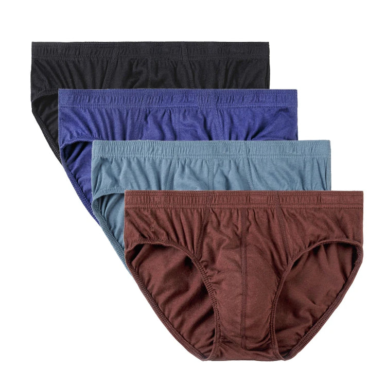 4 Pcs/Lot Men's 100% Cotton Breathable Briefs Comfortable Male Underwear Lingerie Panties Underpants Plue Size Xl -5Xl