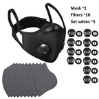 SHIZIWANGRI Cycling Face Mask Sport Washable Reusable with Filter Dust Mask Facemask for Men Bandana Actived Carbon Filters