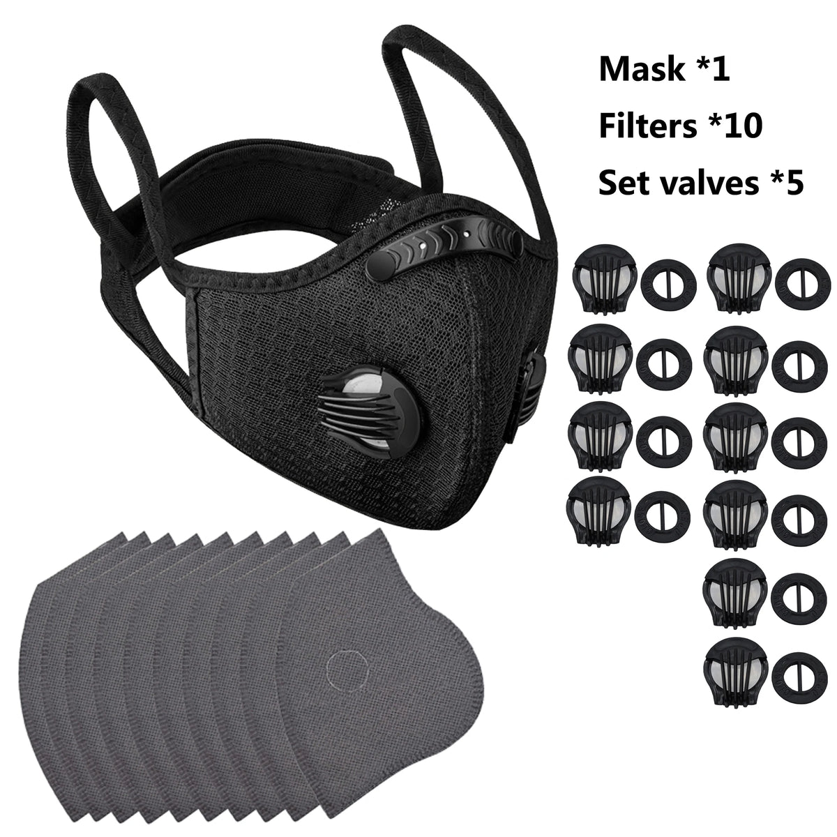 SHIZIWANGRI Cycling Face Mask Sport Washable Reusable with Filter Dust Mask Facemask for Men Bandana Actived Carbon Filters