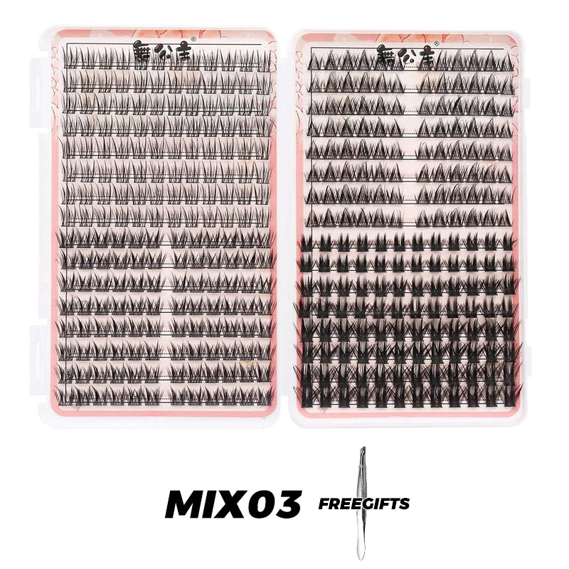 Individual Lashes Eyelash Book Clusters Extensions False Eyelash DIY at Home Cluster Eyelash Extensions Makeup Kit Lashes