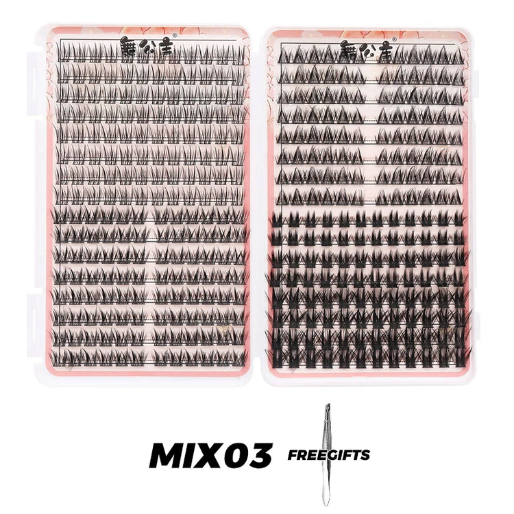 Individual Lashes Eyelash Book Clusters Extensions False Eyelash DIY at Home Cluster Eyelash Extensions Makeup Kit Lashes