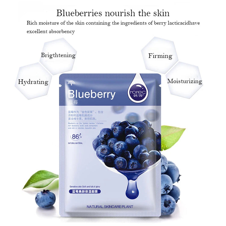 30pcs Fresh Fruits Facial Masks Face skincare Moisturizing Firming Hydrating Korean Face Mask Facial Skin Care Prodcuts