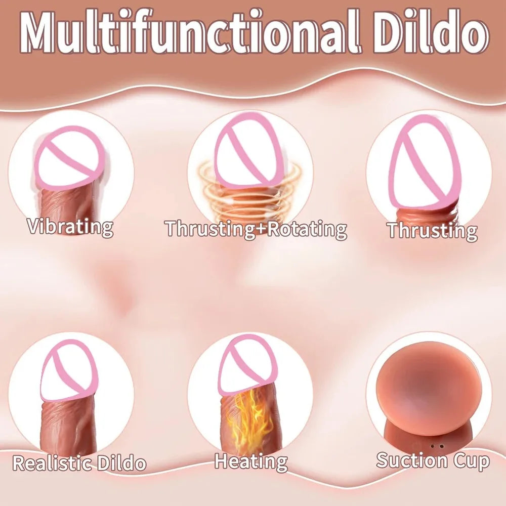 Thrust Dildo Licking Tongue Sex Toy with Heating And Vibration Mode Adult Women Toys Suitable for Vaginal Anal G-Spot Stimulator