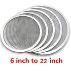 Non stick Pizza Screen Pan Baking Tray Metal Net New Seamless Aluminum Metal Net Bakeware Kitchen Tools Pizza 6-22inch