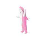 Christmas Cute Unique Standing Blue Shark Design Inflatable Suit, Halloween Play Inflatable Costume Props Shark Inflatable Suit