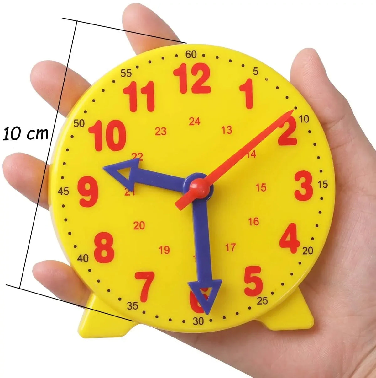 Mini Geared Learning Clock Analog Teaching Clock Telling Time Practice Math Tool Kids Preschool Classroom Home School Supplies