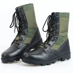 Lace Up Waterproof Outdoor Shoes Breathable Canvas Camouflage Tactical Combat Desert Ankle Boots Men Boots