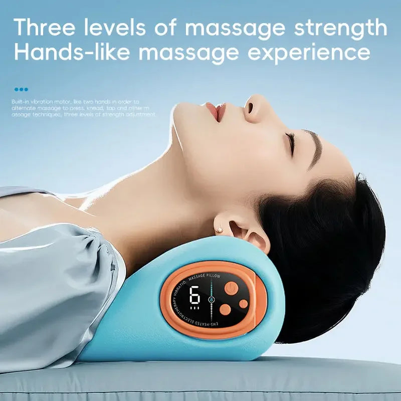 Cervical Massager for Adult Cervical Repair Traction Portable Neck and Head Acupoint Massage Pillow