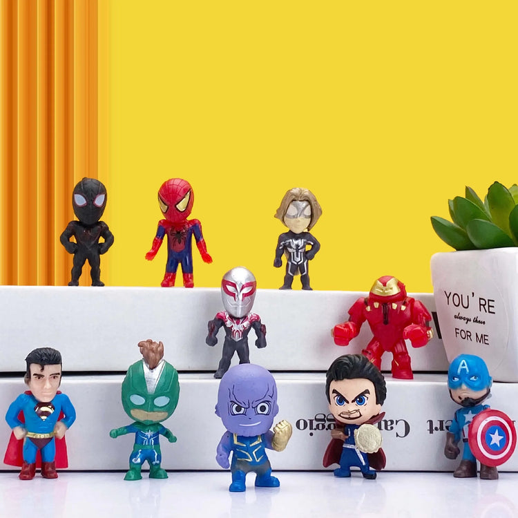20pcs/set Marvel Avengers Hulk Thor Spider Man venom Captain Decoration action Figure Capsule Toys for kids Xmas Gift