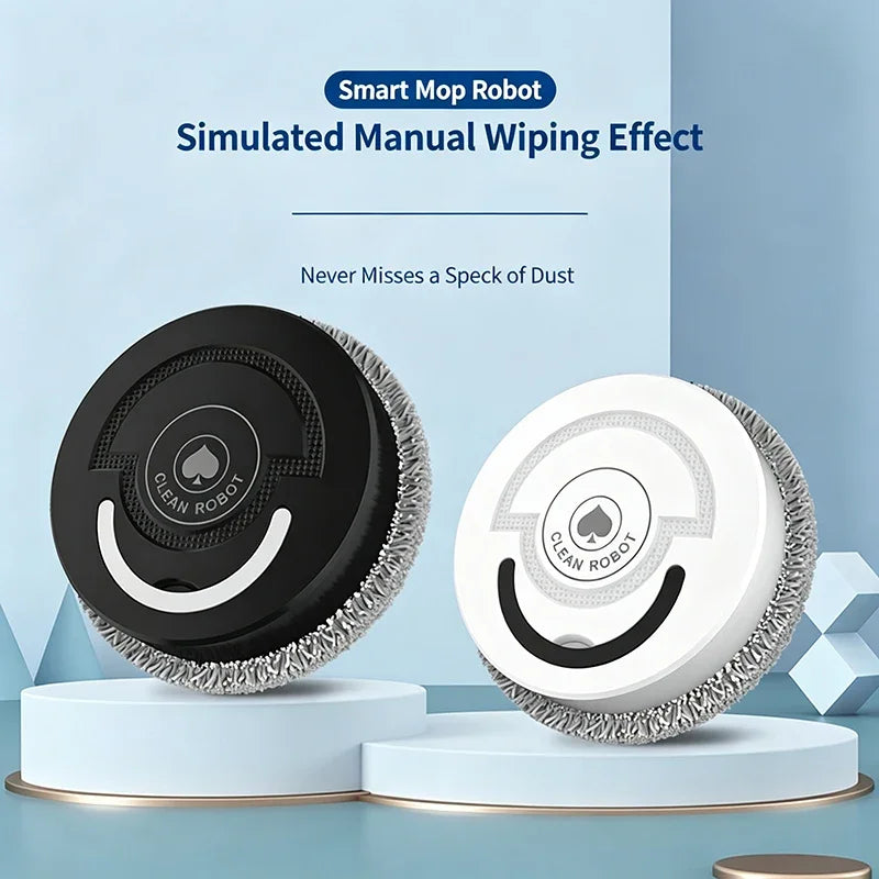 Smart Automatic Floor Mopping Robot 8.5cm Ultra Thin Rotary Mopping Robot Pressure Quiet Cleaning Robot for Hardwood Tile Floor