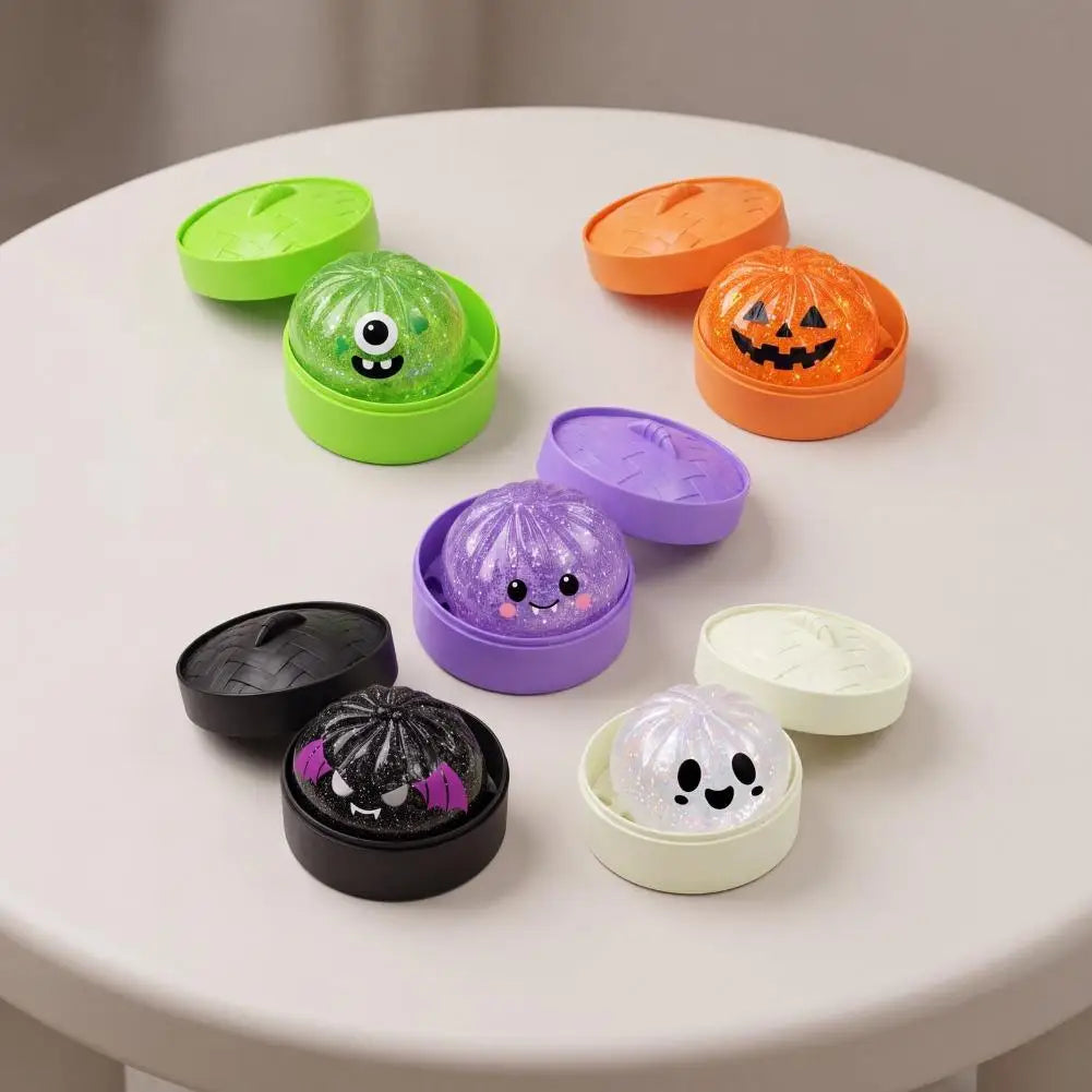 Halloween Dumpling Stress Toy Glitter Halloween Dumpling Pressure Dumpling Squishie Stress Relief Fidget Toy for Adults Gift