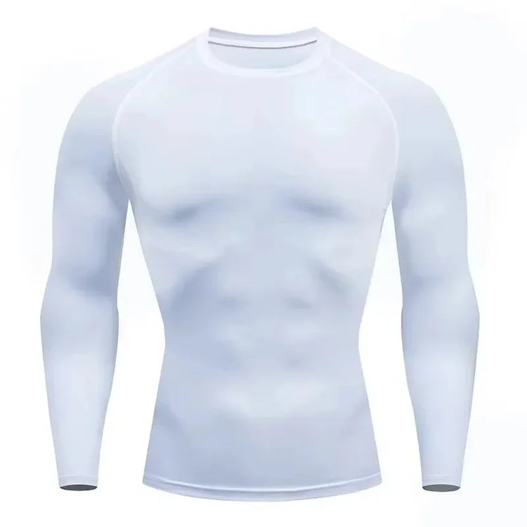 1pcs Men's Long-sleeved Thermal Underwear Male Thin Tight Fitting Fast Dry Elastic Fitness Tops Man Autumn Winter Sprots Wear