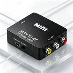 Black 1080P HDTV to AV RCA Converter Box Video Audio Composite Adapter Support CVBS LR for HDTV PC Projector