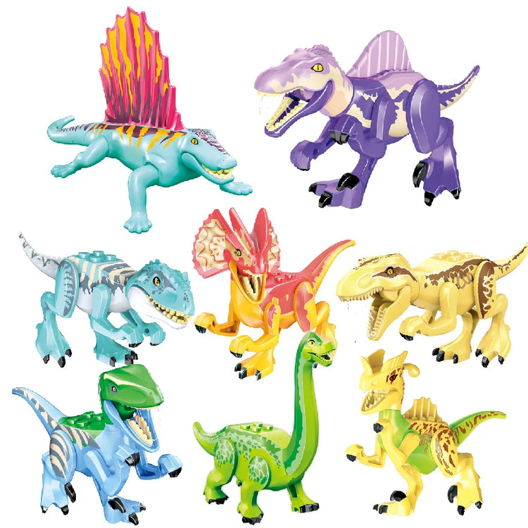 Jurassic Dinosaurs Spinosaurus Brick Figure Multiple Color Versions Articulated Limbs Collectible Dinosaur Toy Educational Toy