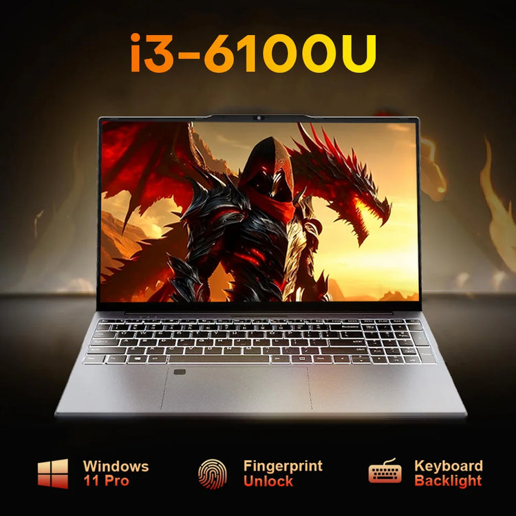 15.6" Gaming Laptop Intel I9 10980HK I3 6100 Laptop PC Gamer 16GB RAM 1/2TB SSD Fingerprint Unlock Backlit Notebook PC Computer
