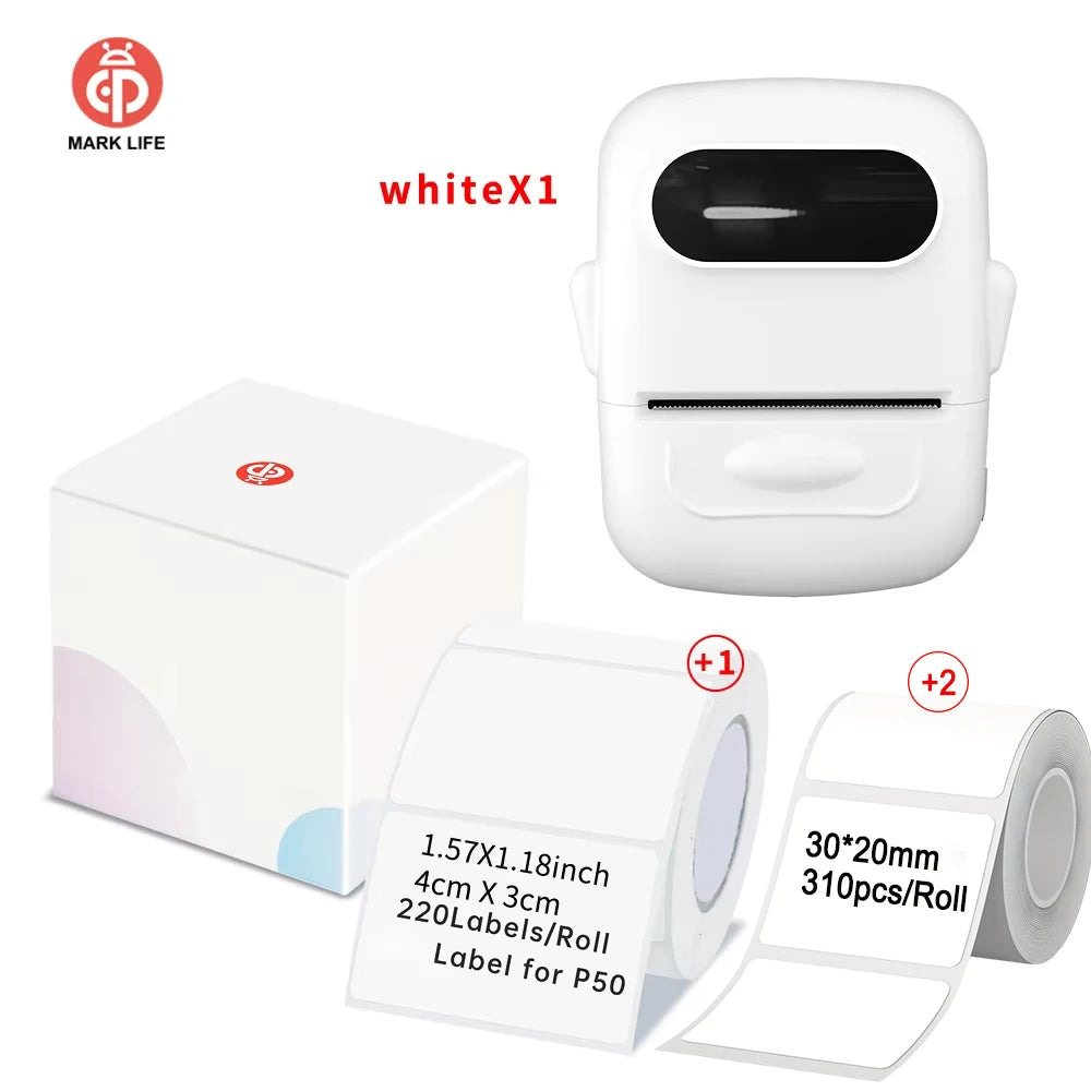 Marklife Thermal Label Printer P50 Bluetooth Sticker Printer Waterproof Tear-Resistant Stickers For Gift/Diy Creative/Marking