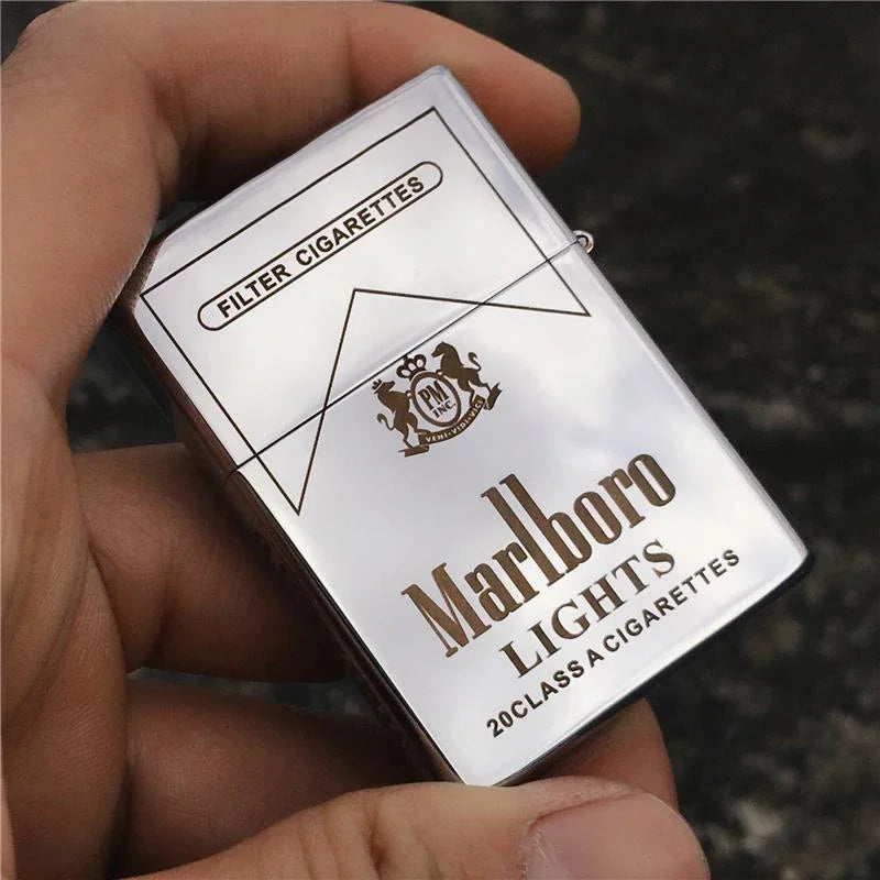 Marlboro Grinding Wheel Lighter, White Paint Green Label Red Label, Multi-color Selection, Men's Gift Wholesale