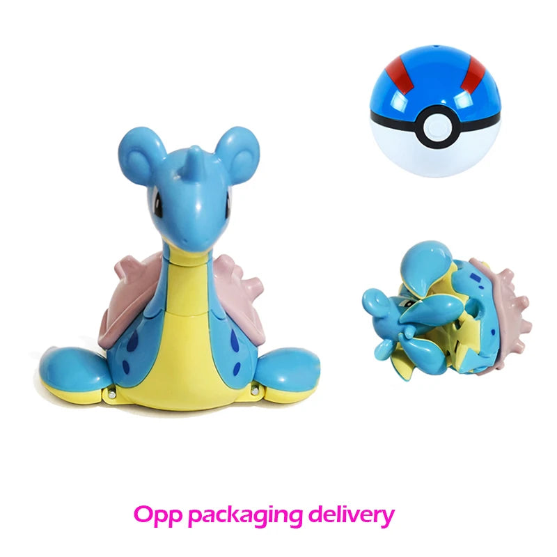 Figure Pokemon Pokeball transform Pikachu Charizard Venusaur Blastoise Mewtwo Gyarados Solgaleo Lunala Eevee poke ball toy gift