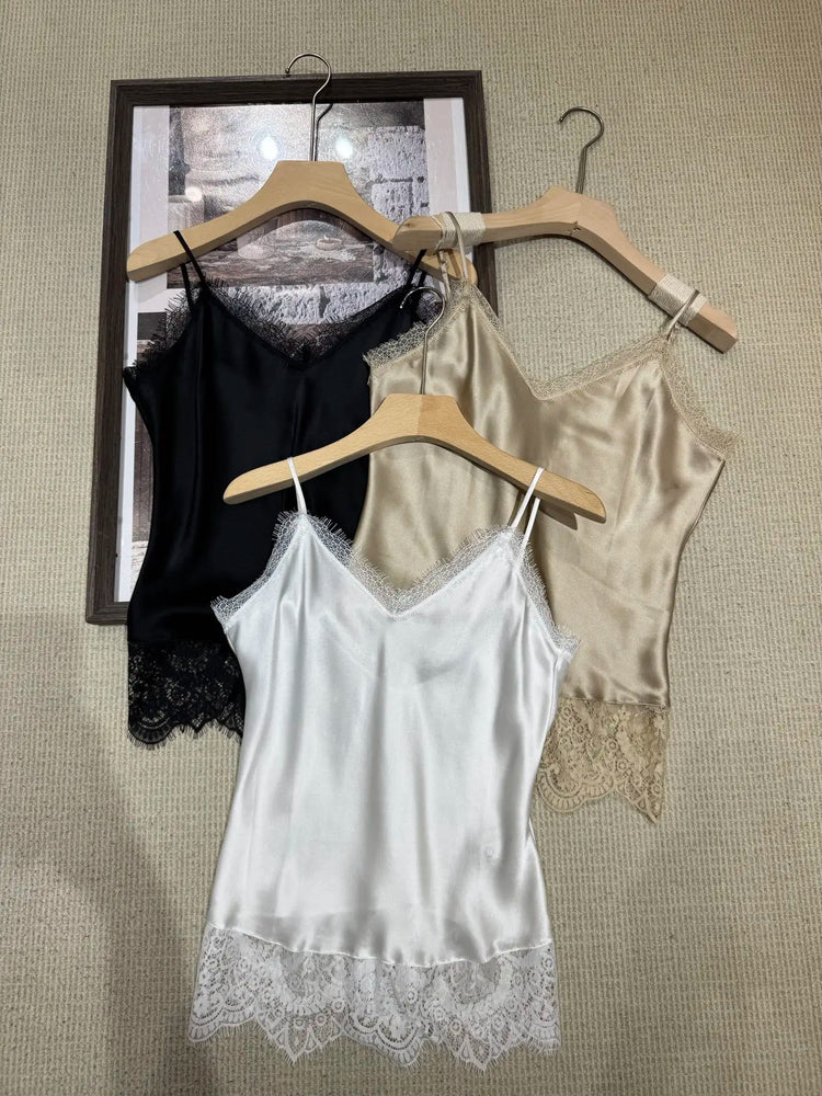 women's 100% Silk Sleeveless Top High Quality Super Soft Tank Top 2026 New Luxury Design Tops