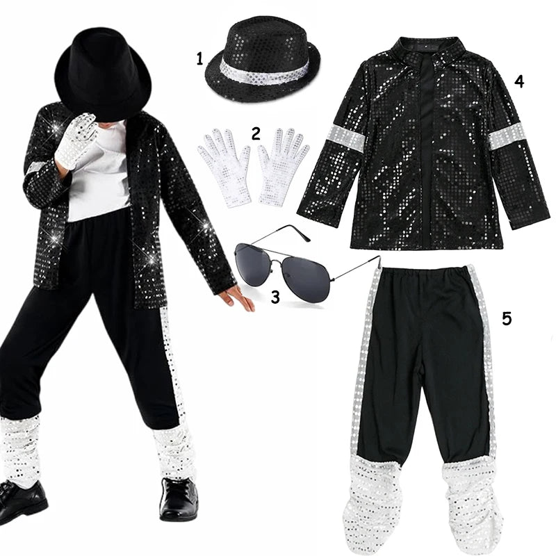 Hip Hop Kids Clothes Halloween Cosplay Birthday Party Dance Performance Children's Costume Pop Star Boys Girls Outfits