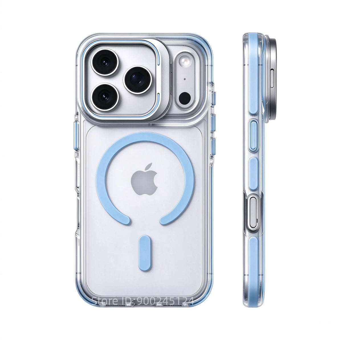 Luxury Magnetic Shockproof Clear Bumper Case for iPhone 17 18 Pro Max 16 15 14 13 12 Plus For Magsafe Lens Protect Stand Cover