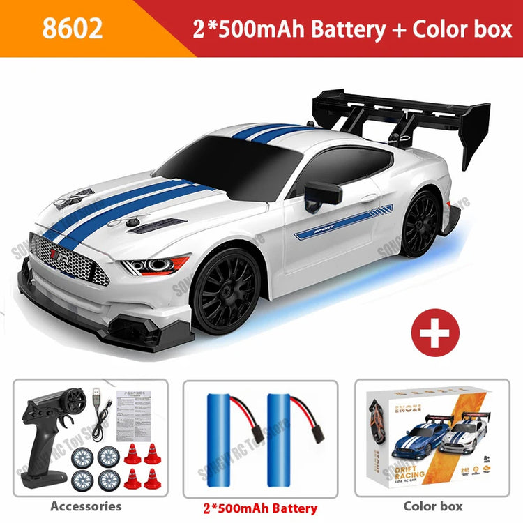 RC Drift Car 4WD Remote Control High Speed Racing Vehicle with LED Lights 2.4GHz Radio 4x4 Off-Road Truck Toy for Children Kids