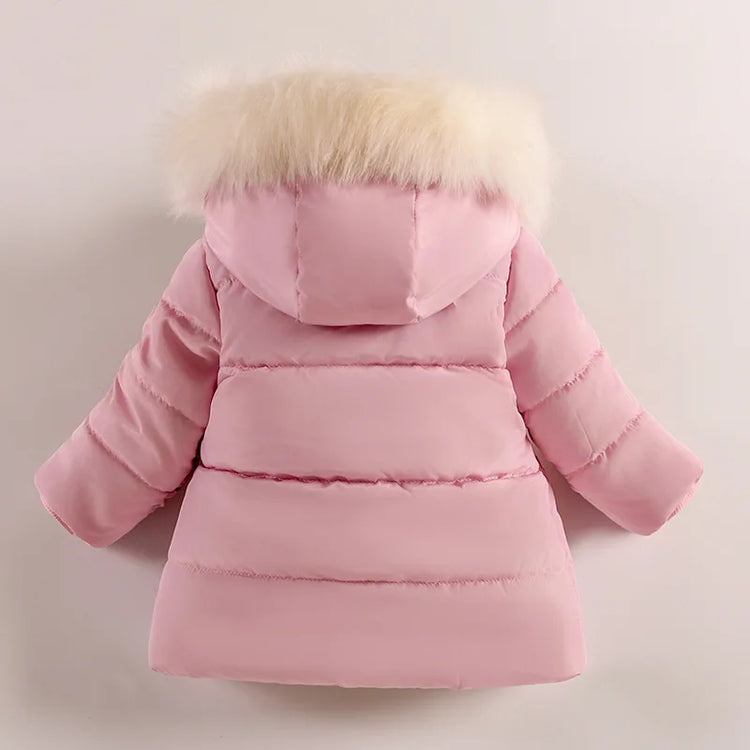 Girls Jacket Fur Collar