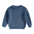 Autumn Baby Girls Boys Sweaters Coat Kids Knitting Pullovers Tops Baby Boys Girls Solid Color Basic Cotton Long Sleeve Sweater