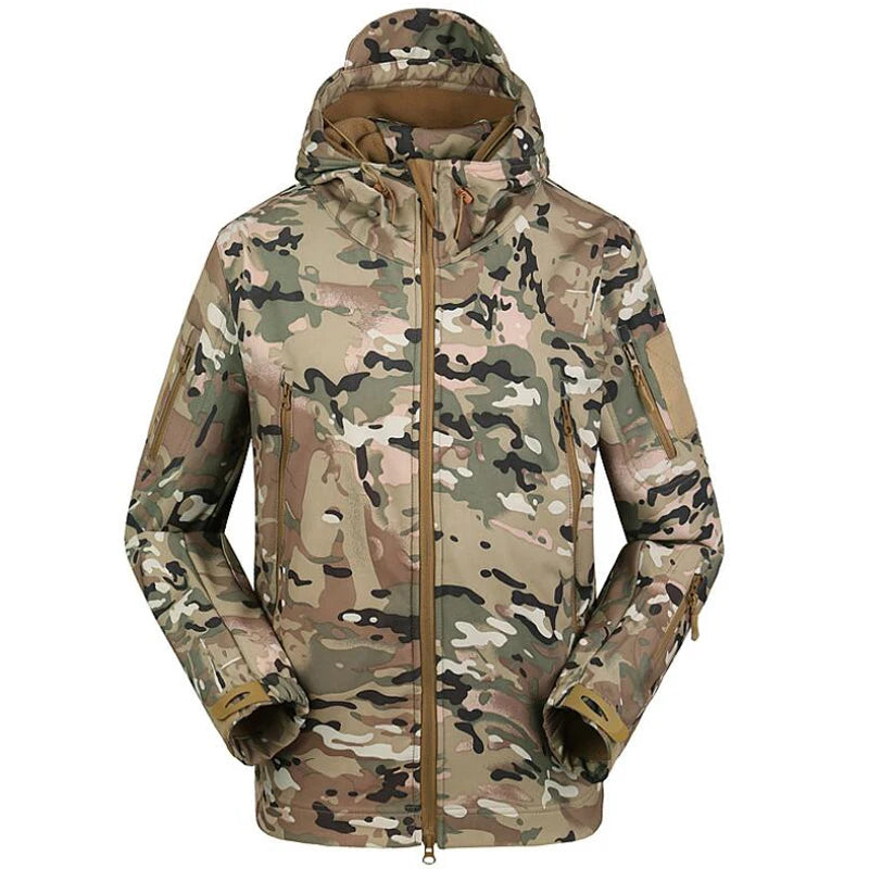 Tactics Jackets Men Outdoors Hunting Clothes Windproof Waterproof Coats Mens Camouflage Male Soft Shell Outdoor Fleece Jacket
