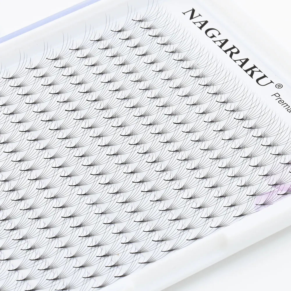 NAGARAKU 320fans Premade Fans Eyelash Extensions All Sizes Pointy Base Volume Sharp Narrow Stem 9-14mm Mix Clusters
