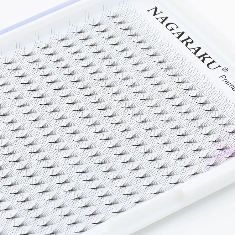 NAGARAKU 320fans Premade Fans Eyelash Extensions All Sizes Pointy Base Volume Sharp Narrow Stem 9-14mm Mix Clusters