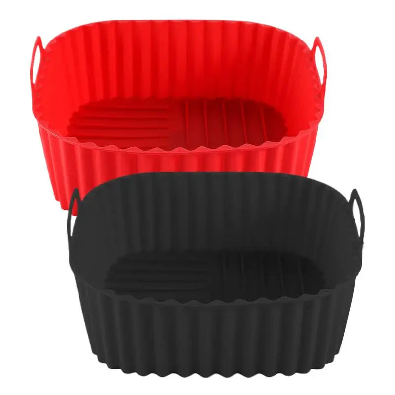 Silicone Air Fryer Liners Pot Square Airfryer Basket Plate Cooking Gadgets Reusable Non-stick Pizza Pan Oven Kitchen Accessories