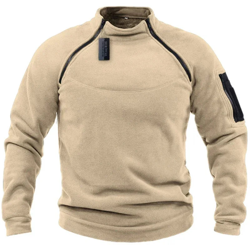 Men's US Tactical Outdoor Jacket Hunting Clothes Warm Side Zippers Fleece Pullover Man Windproof Autumn Coat Underwear