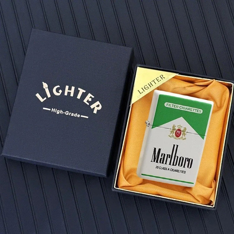 Marlboro Grinding Wheel Lighter, White Paint Green Label Red Label, Multi-color Selection, Men's Gift Wholesale