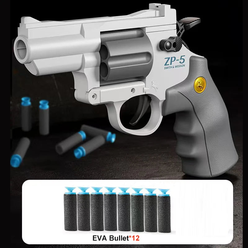 ZP5 Revolver Pistol Manual Soft Dart Bullet Launcher Toy Gun Weapon Outdoor  Airsoft  Shooter Pistola For Boys Birthday Gift