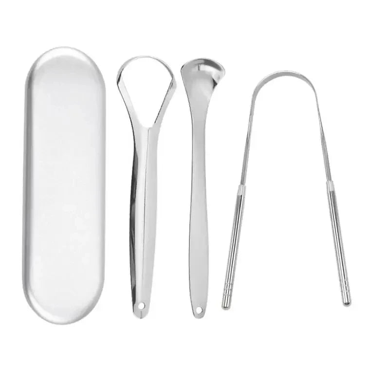 1/3/4pcs Premium Metal Tongue Scraper Cleaner for Adults & Kids Portable Stainless Steel Tongue Scrapers Brushes for Removing