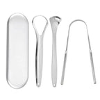 1/3/4pcs Premium Metal Tongue Scraper Cleaner for Adults & Kids Portable Stainless Steel Tongue Scrapers Brushes for Removing