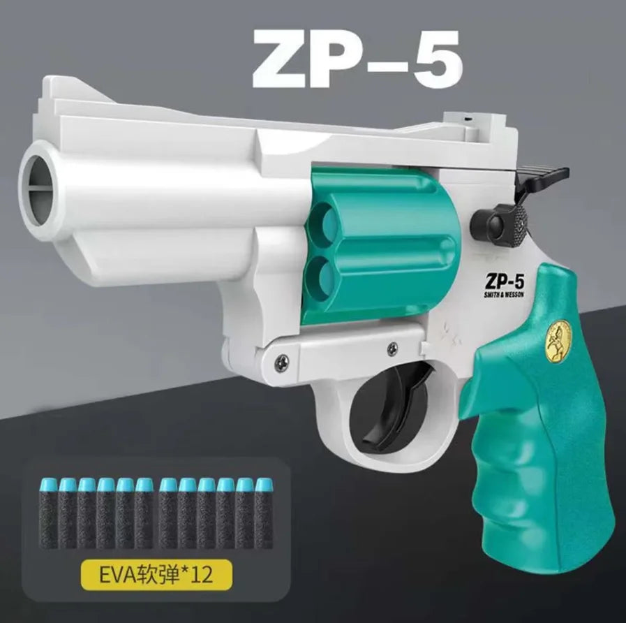 ZP5 Revolver Pistol Manual Soft Dart Bullet Launcher Toy Gun Weapon Outdoor  Airsoft  Shooter Pistola For Boys Birthday Gift