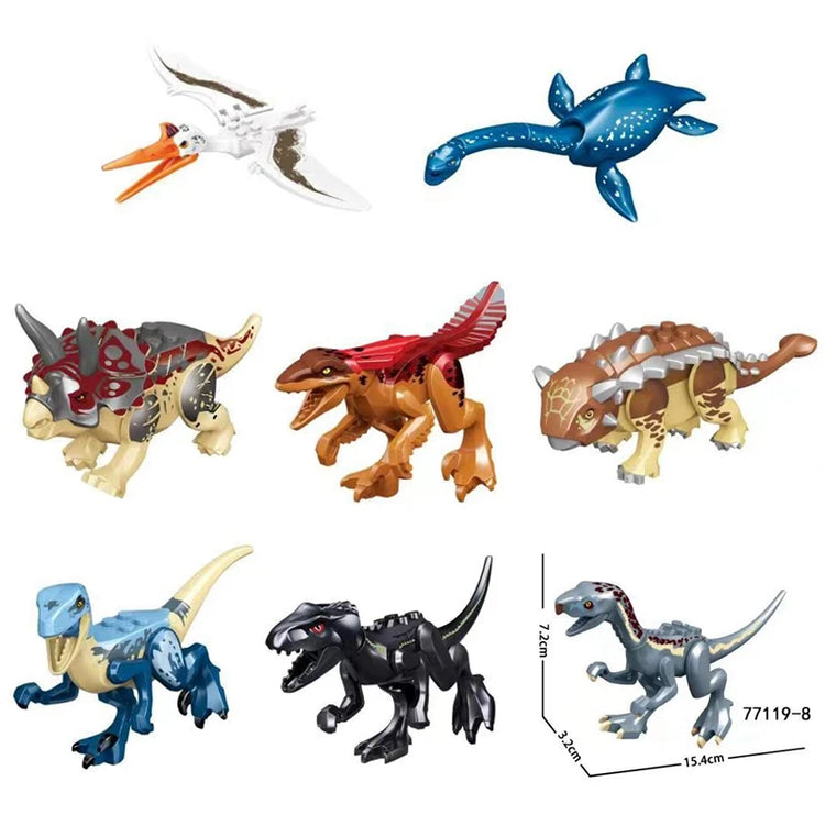 Jurassic Dinosaurs Spinosaurus Brick Figure Multiple Color Versions Articulated Limbs Collectible Dinosaur Toy Educational Toy
